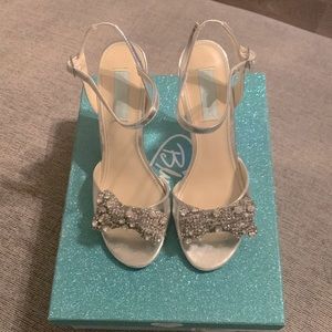 Betsey Johnson Silver Wedges